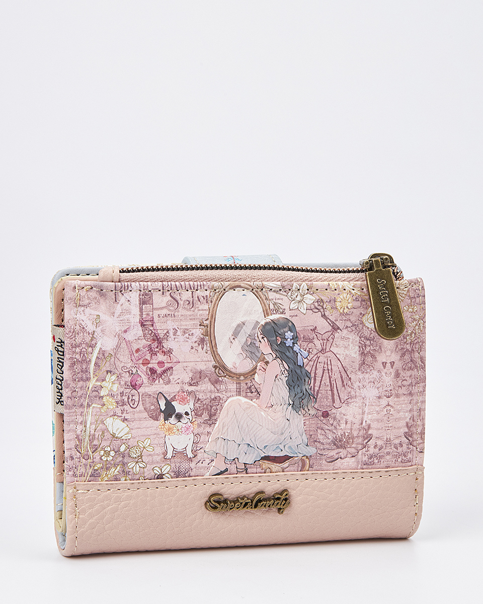 Sweet Candy Γυναικείο Πορτοφόλι με Ρετρό Καθρέφτη & Θήκες για Κάρτες – Mirror Bloom