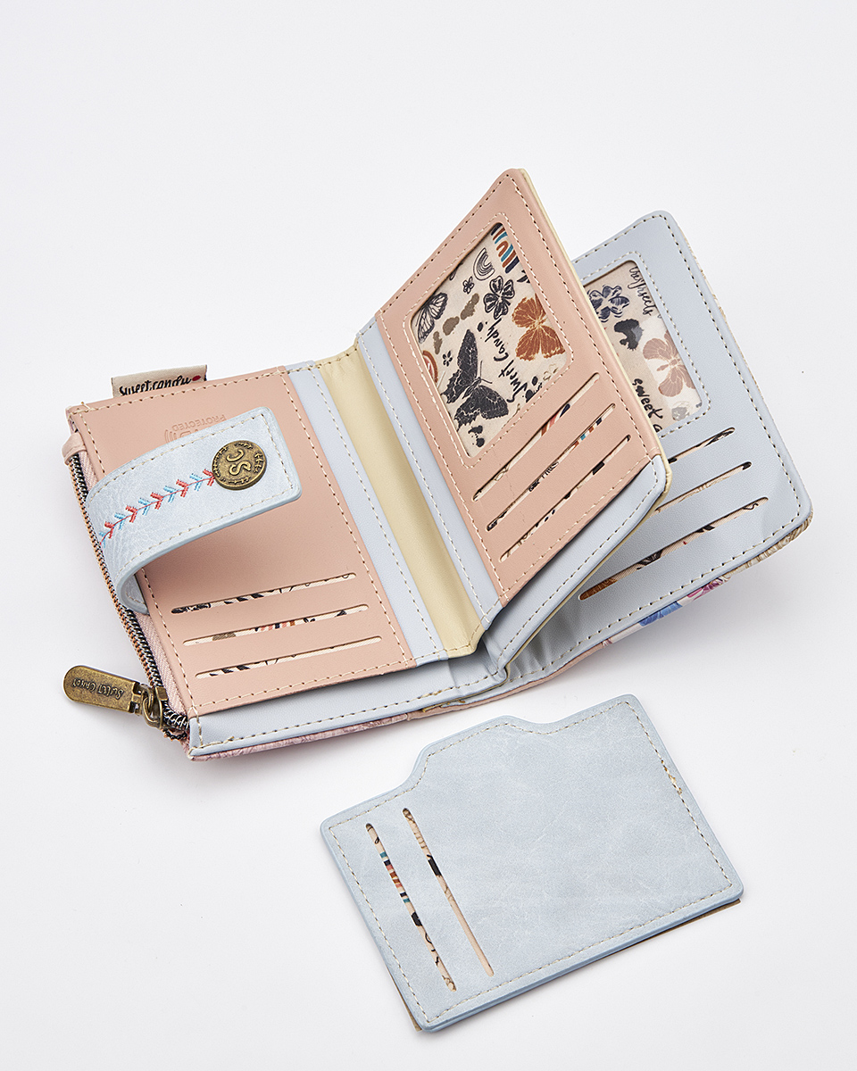 Sweet Candy Γυναικείο Πορτοφόλι με Ρετρό Καθρέφτη & Θήκες για Κάρτες – Mirror Bloom