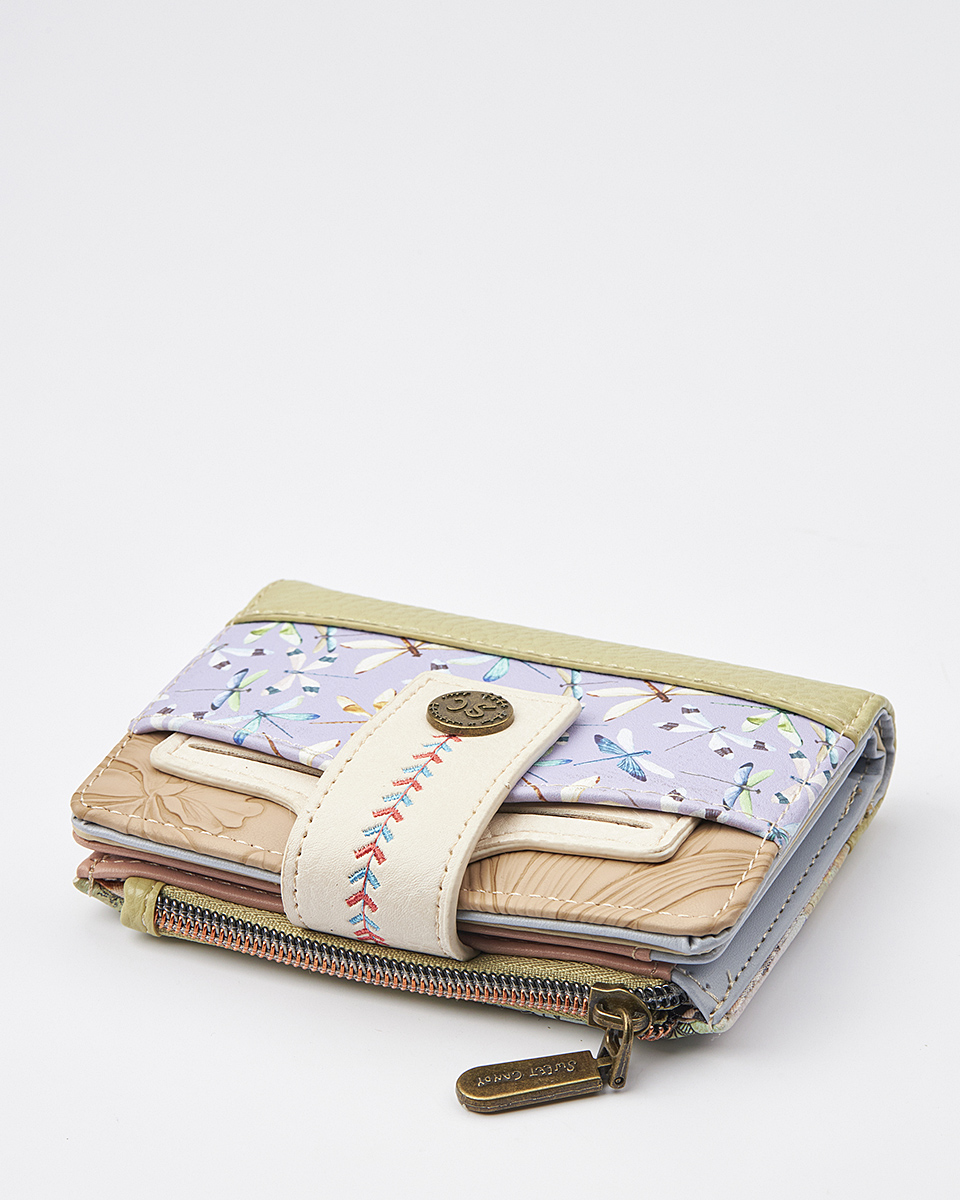 Sweet Candy Γυναικείο Πορτοφόλι με Μοτίβο Λεβάντα & Εξωτερικό Φερμουάρ – Lavender Walk
