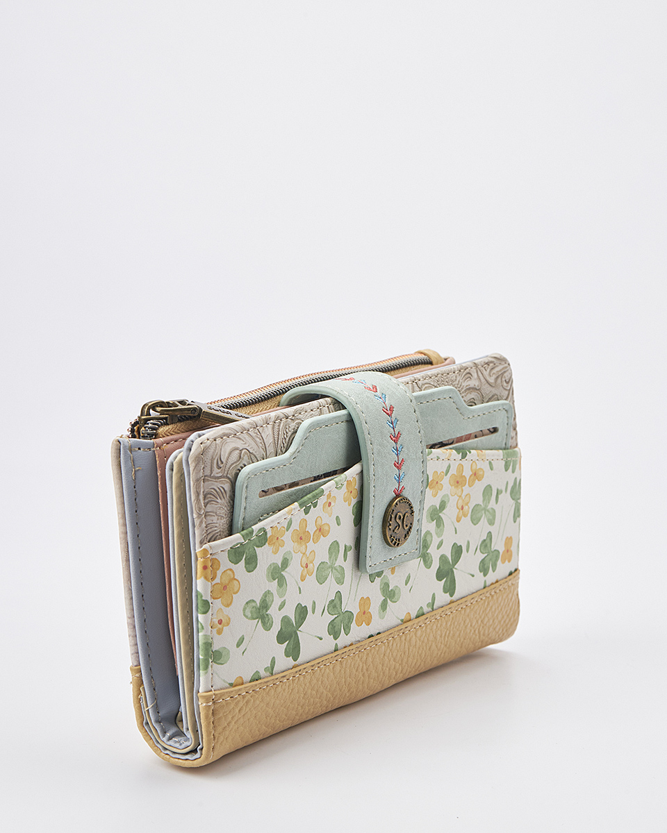 Sweet Candy Γυναικείο Πορτοφόλι με Floral Σχέδιο & Καπάκι – Floral Whisper