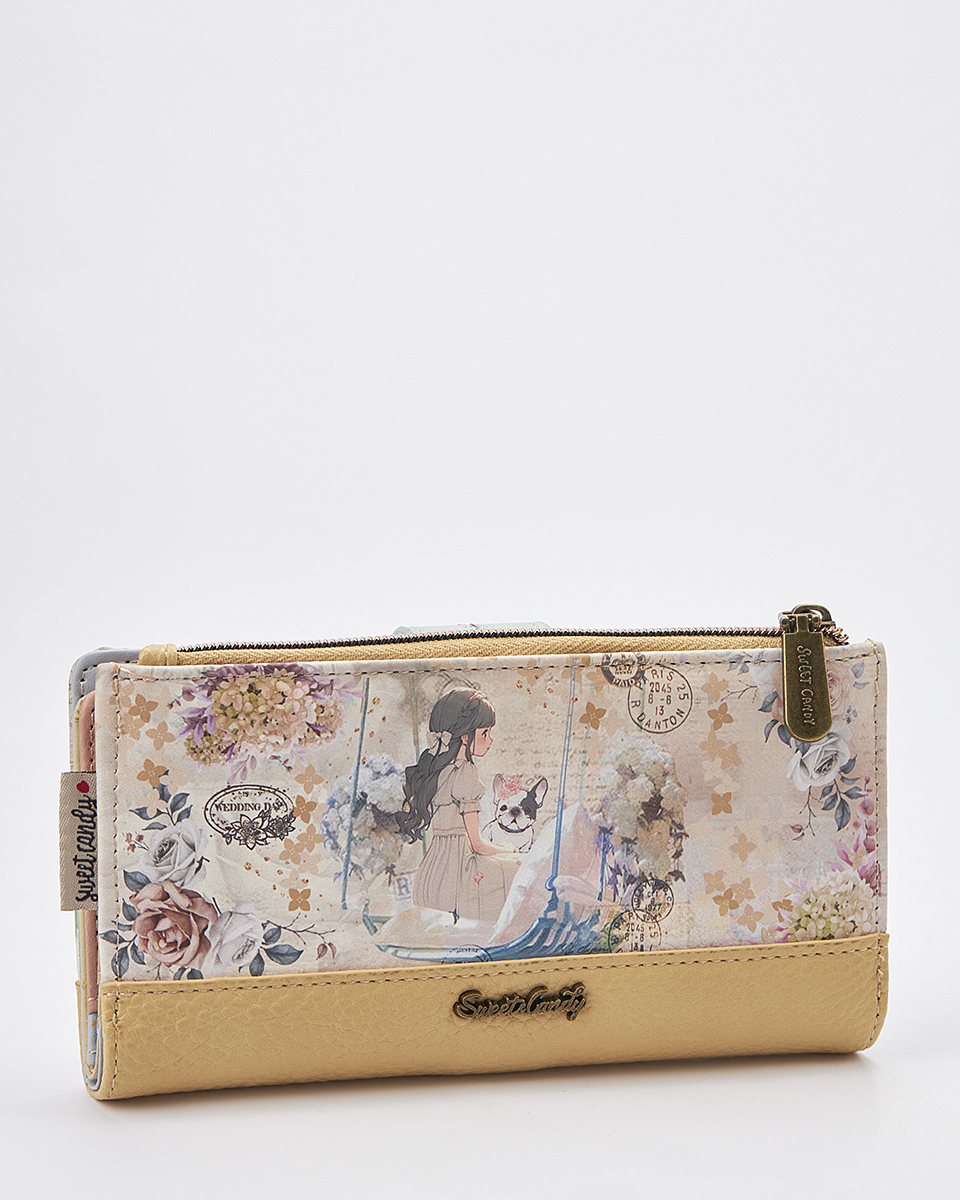 Sweet Candy Γυναικείο Πορτοφόλι με Floral Σχέδιο & Καπάκι – Floral Whisper