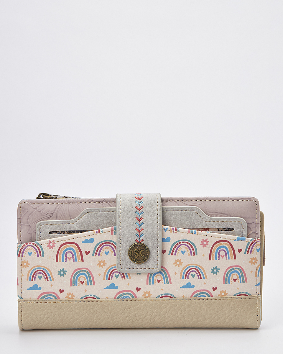 Sweet Candy Γυναικείο Πορτοφόλι με Ρετρό Σχέδιο και Κουμπωτό Κλείσιμο – Vintage Story