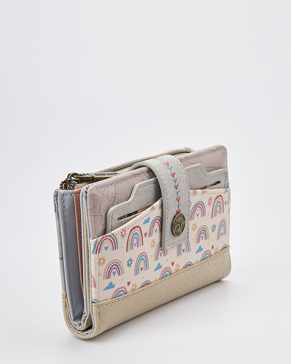 Sweet Candy Γυναικείο Πορτοφόλι με Ρετρό Σχέδιο και Κουμπωτό Κλείσιμο – Vintage Story