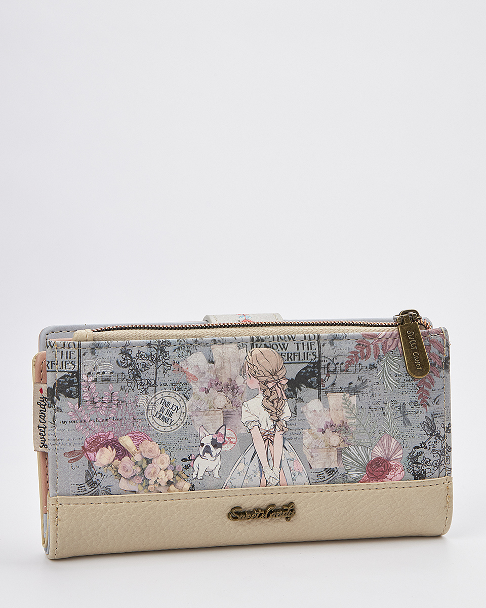 Sweet Candy Γυναικείο Πορτοφόλι με Ρετρό Σχέδιο και Κουμπωτό Κλείσιμο – Vintage Story