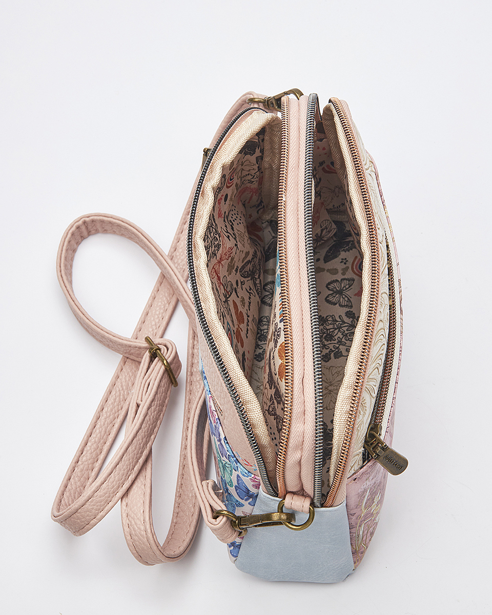 Sweet Candy Γυναικεία Τσάντα Ώμου με Φρέσκο Λεβάντα Design και Άνοιξη – Mirror Bloom