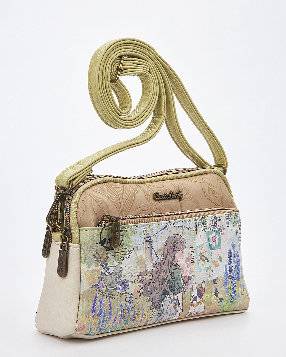 Sweet Candy Γυναικεία Τσάντα Ώμου με Φρέσκο Λεβάντα Design και Άνοιξη – Lavender Walk