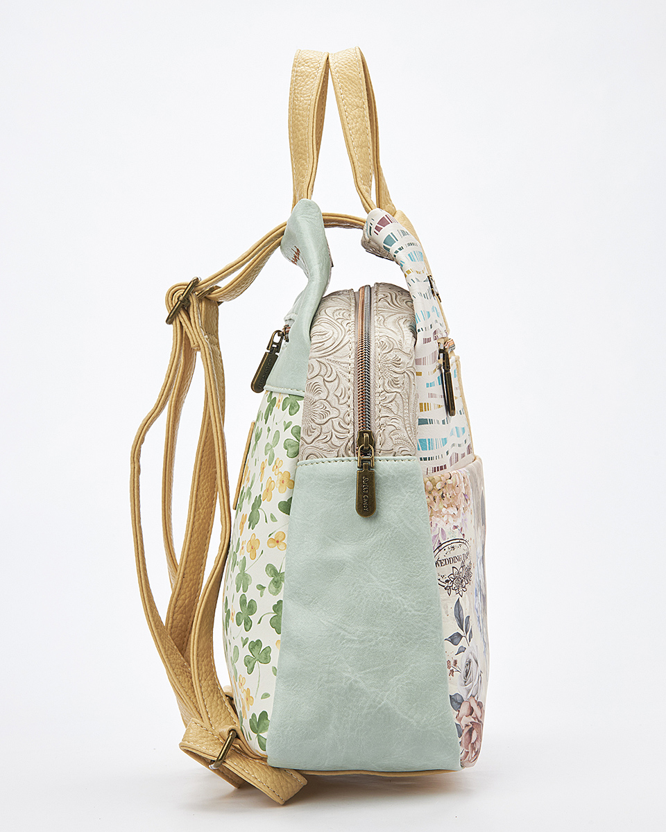 Sweet Candy Γυναικείο Σακίδιο Πλάτης με Καθρέφτη & Λουλούδια – Mirror Bloom