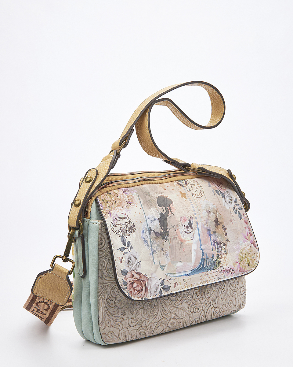 Sweet Candy Crossbody Τσάντα με Ρομαντικό Floral Pattern – Floral Whisper