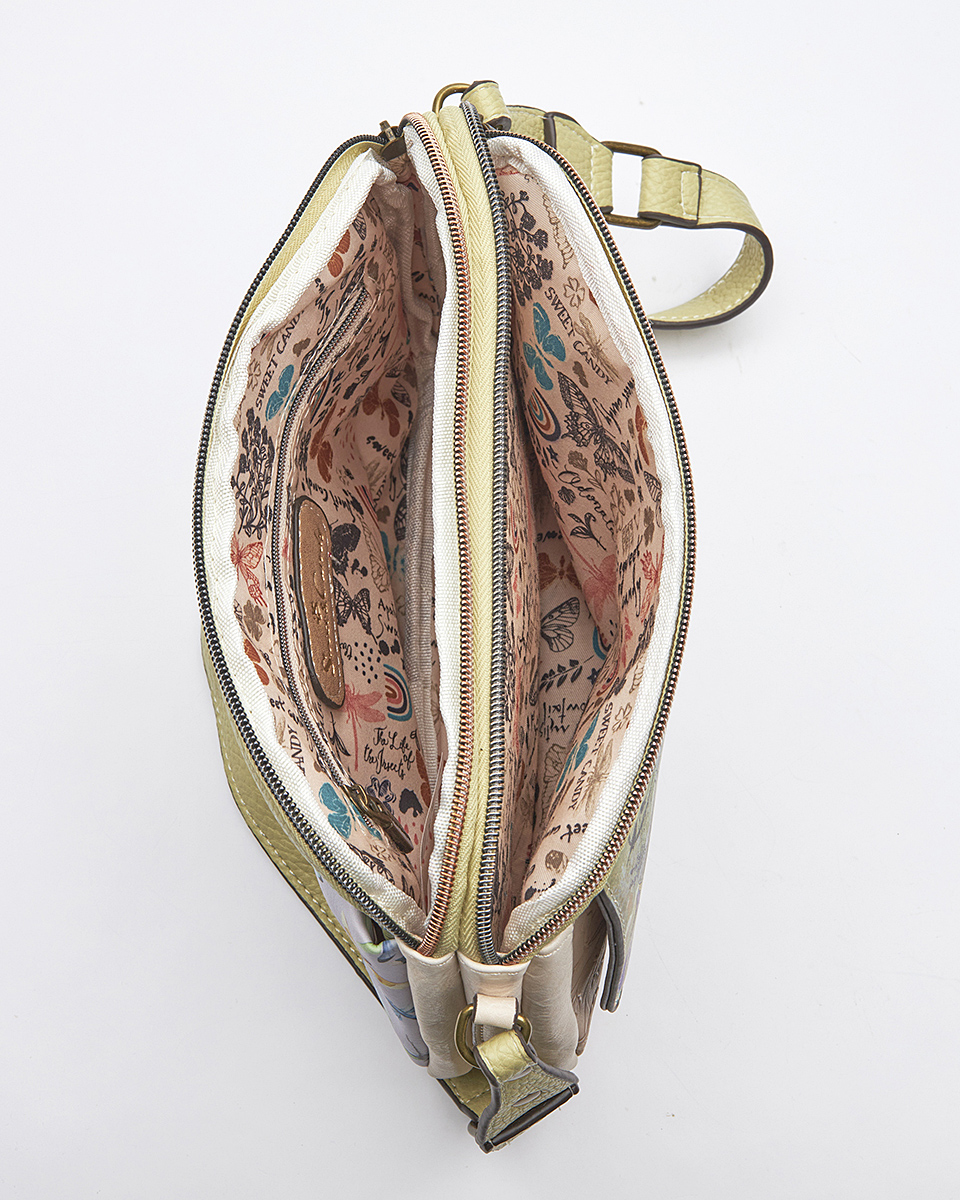 Sweet Candy Crossbody με Μοτίβο Λεβάντα και Ρετρό Στυλ – Lavender Walk