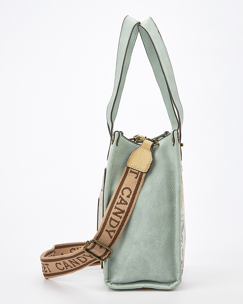 Sweet Candy Τσάντα  Ώμου-Χιαστί με Ρετρό Λουλουδένιο Pattern– Floral Whisper