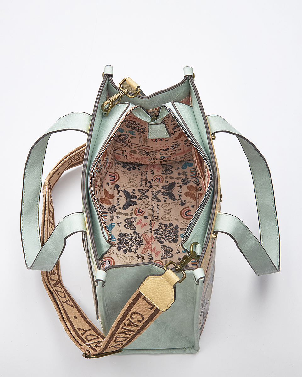 Sweet Candy Τσάντα  Ώμου-Χιαστί με Ρετρό Λουλουδένιο Pattern– Floral Whisper