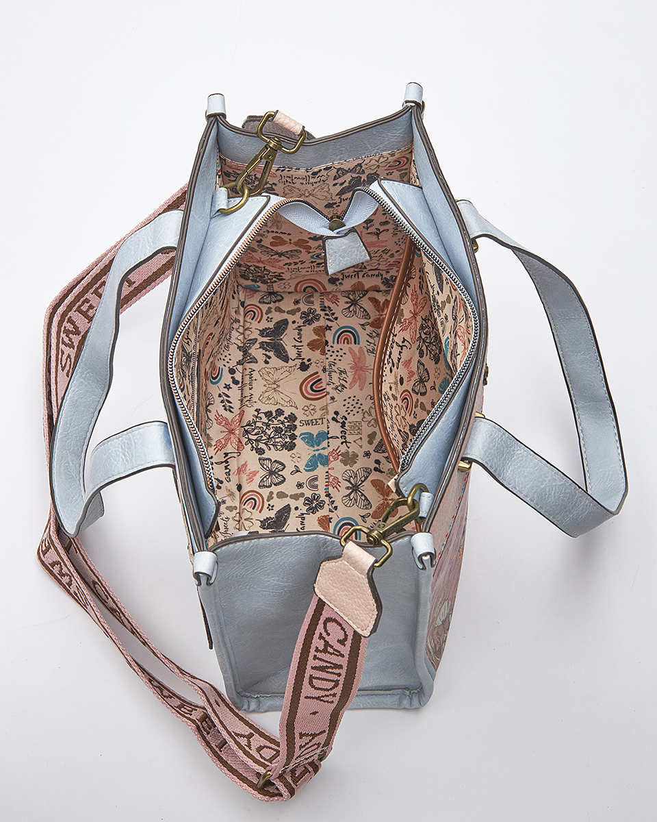 Sweet Candy Τσάντα  Ώμου-Χιαστί με Ρετρό Λουλουδένιο Pattern – Mirror Bloom