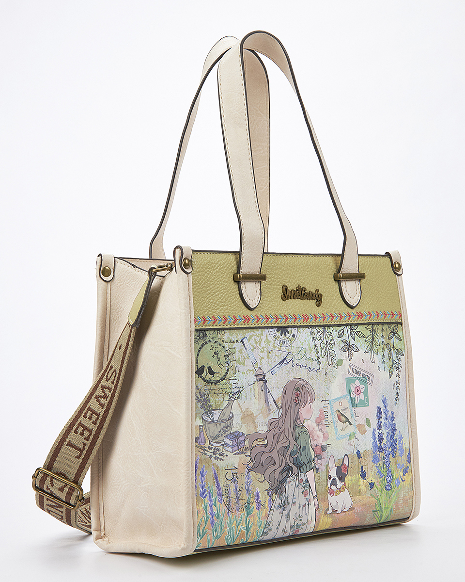 Sweet Candy Τσάντα Ώμου-Χιαστί με Ρετρό Λουλουδένιο Pattern– Lavender Walk Sweet Candy Τσάντα Ώμου-Χιαστί με Ρετρό Λουλουδένιο Pattern– Lavender Walk