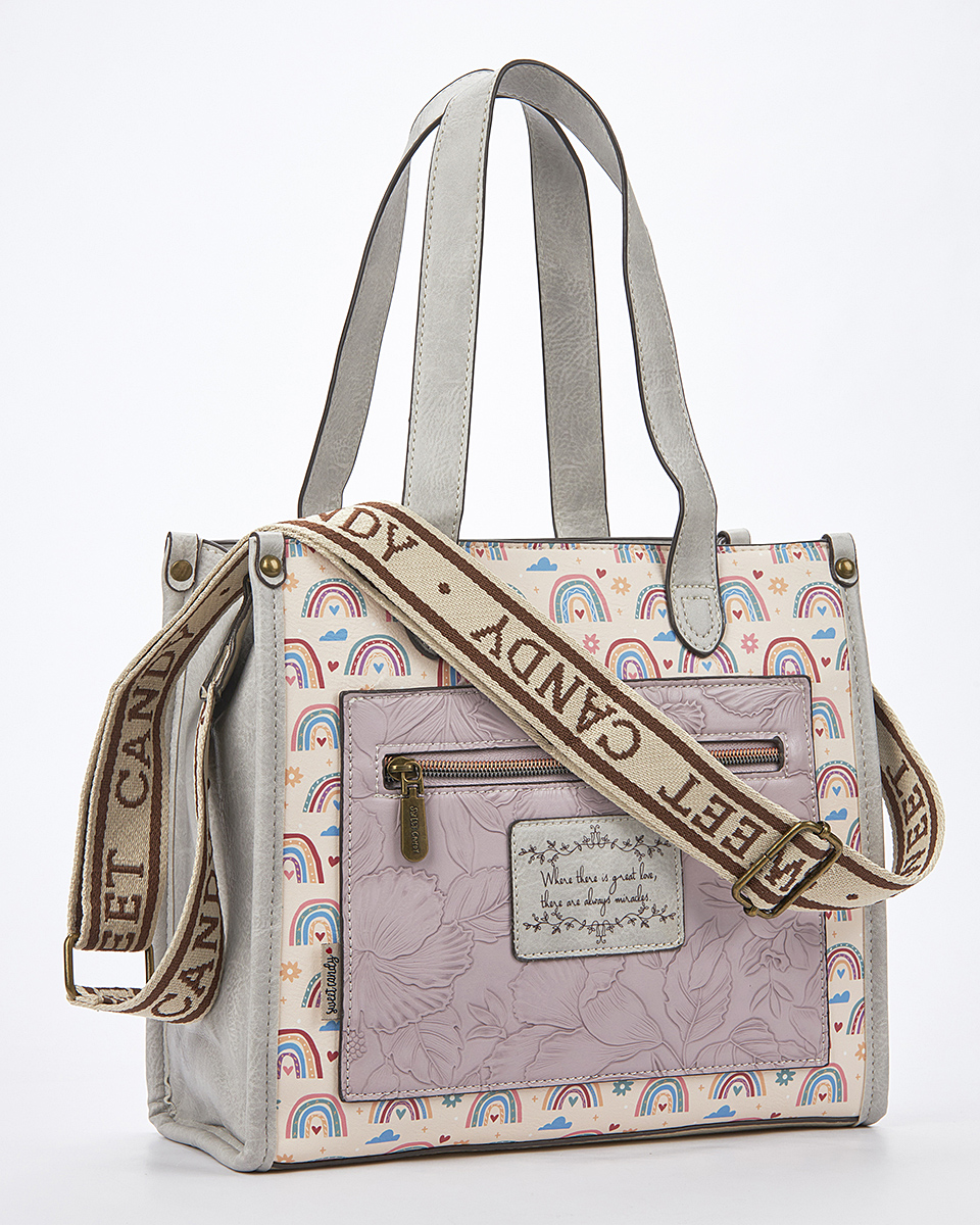 Sweet Candy Τσάντα Ώμου-Χιαστί με Ρετρό Λουλουδένιο Pattern – Vintage Story