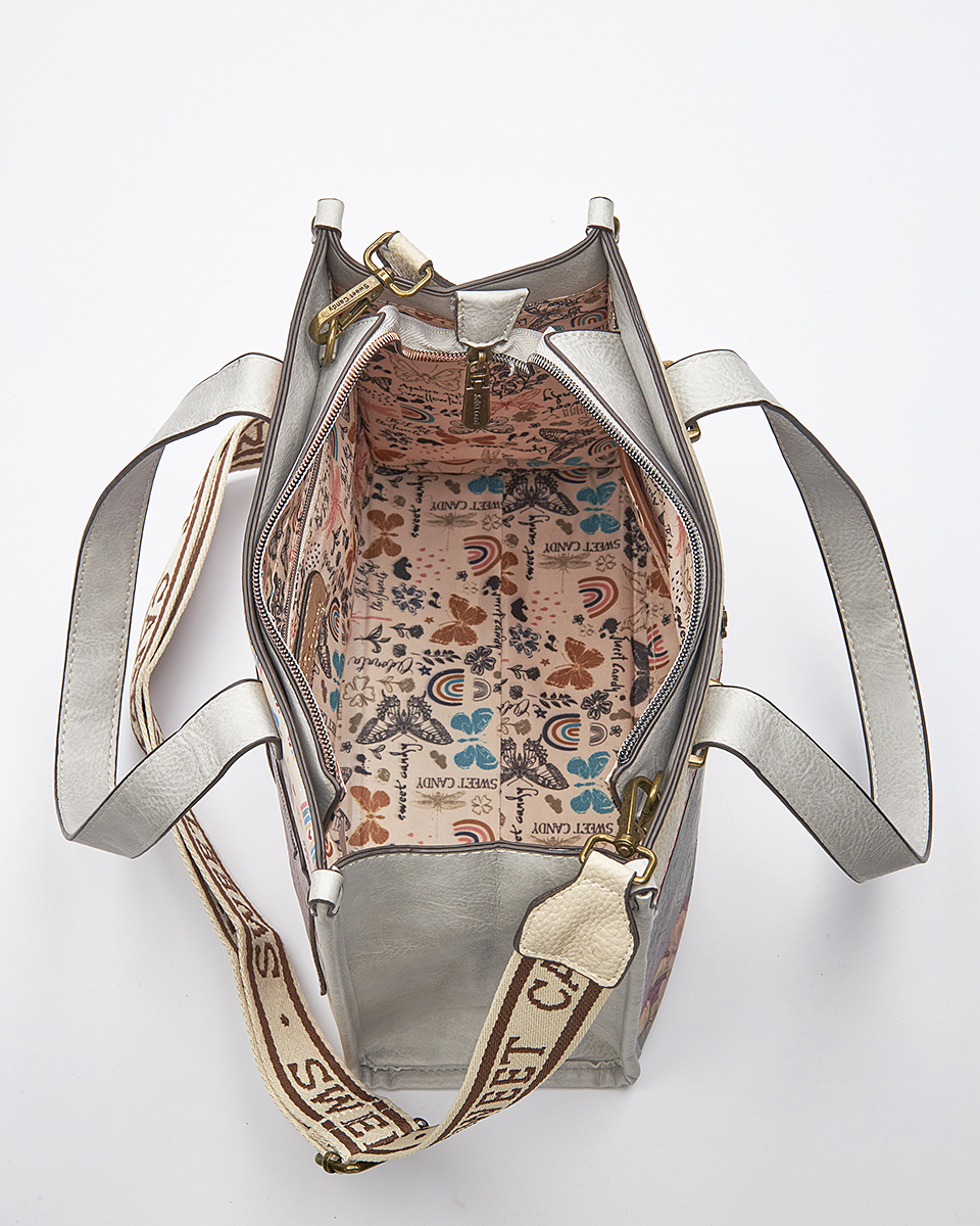 Sweet Candy Τσάντα Ώμου-Χιαστί με Ρετρό Λουλουδένιο Pattern – Vintage Story