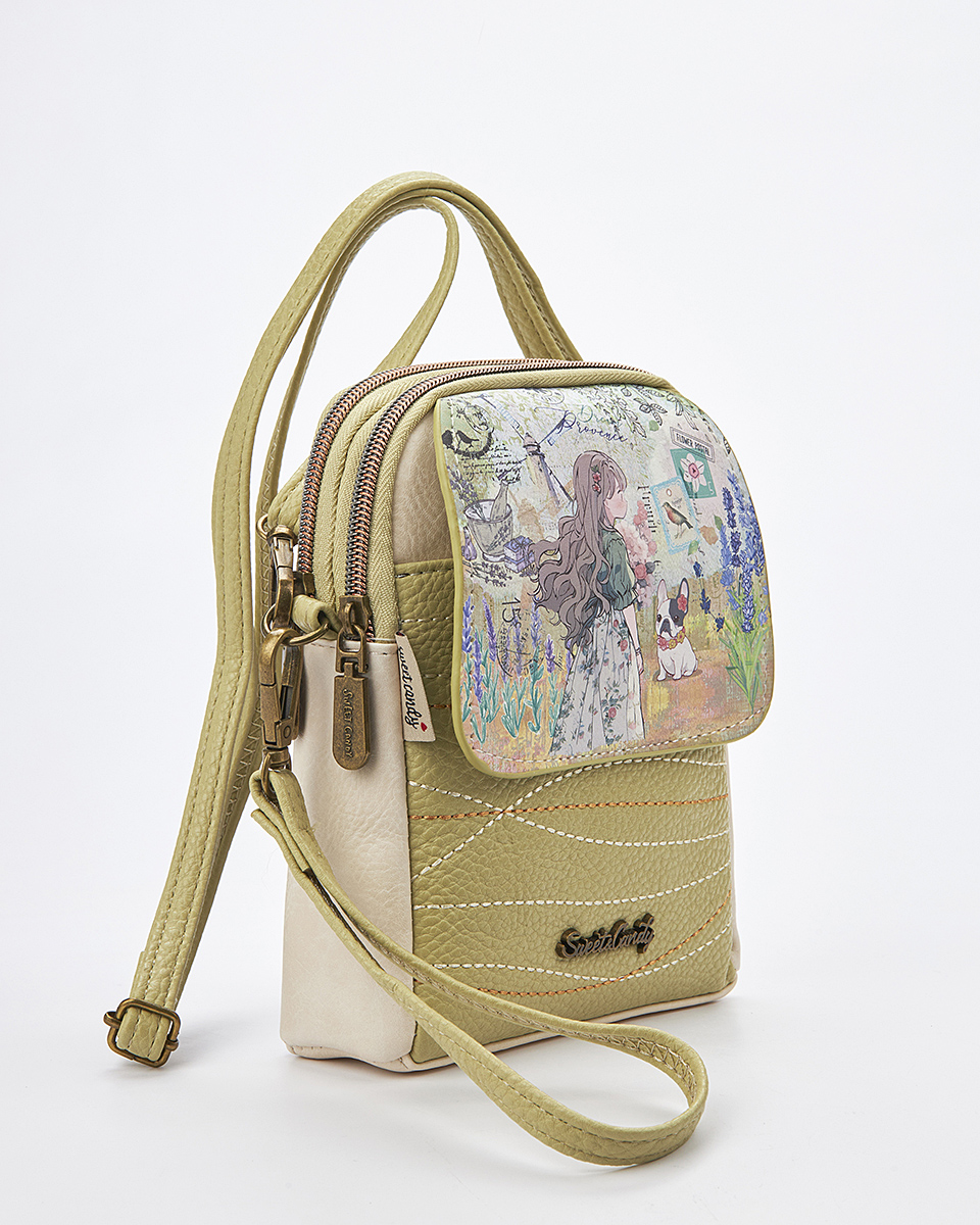 Sweet Candy Μικρή Τσάντα με Μοτίβο Λεβάντα & Διπλό Φερμουάρ – Lavender Walk Sweet Candy Μικρή Τσάντα με Μοτίβο Λεβάντα & Διπλό Φερμουάρ – Lavender Walk