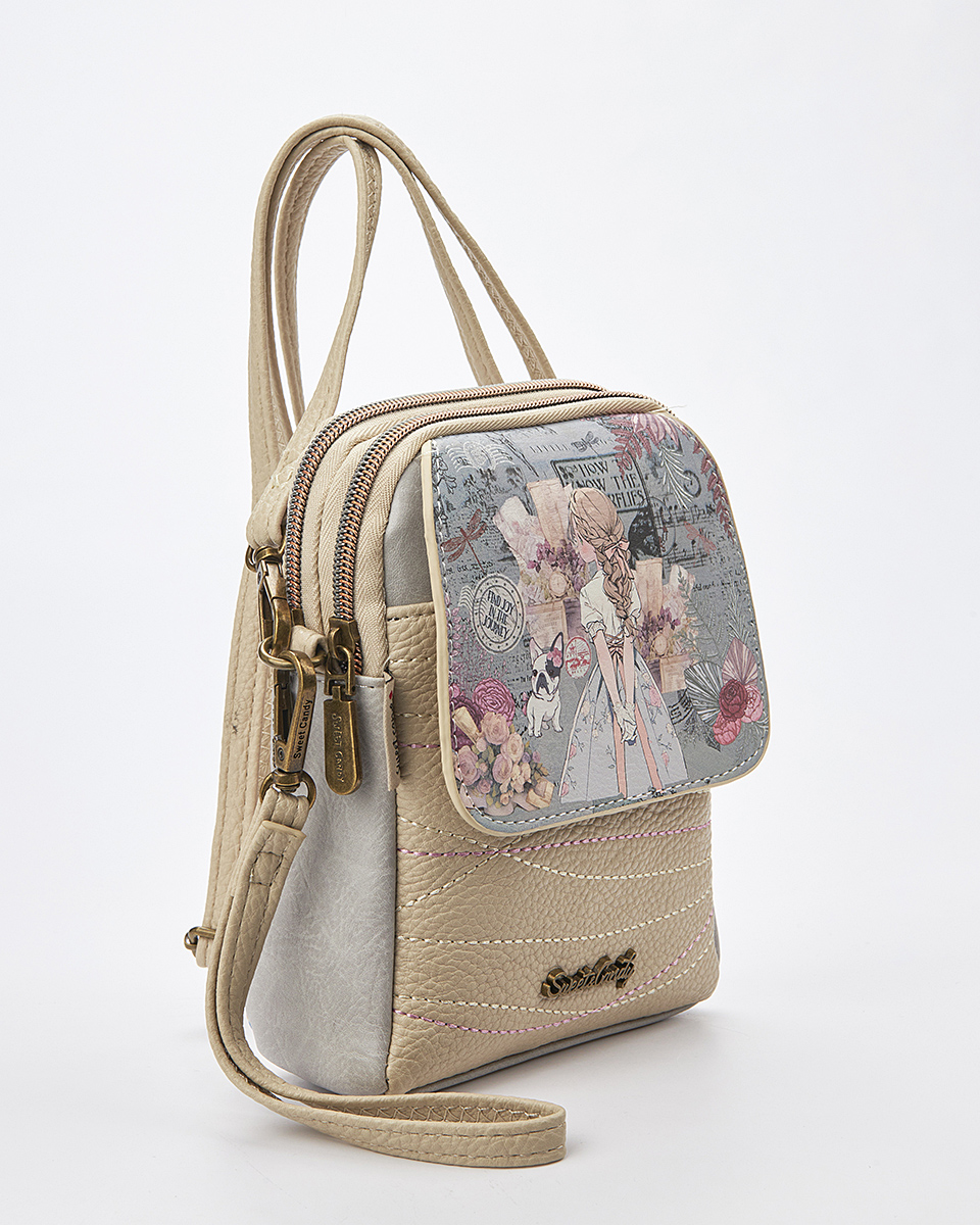 Sweet Candy Τσάντα Ώμου με Κορίτσι & Ανάγλυφα Λουλούδια – Vintage Story Sweet Candy Τσάντα Ώμου με Κορίτσι & Ανάγλυφα Λουλούδια – Vintage Story