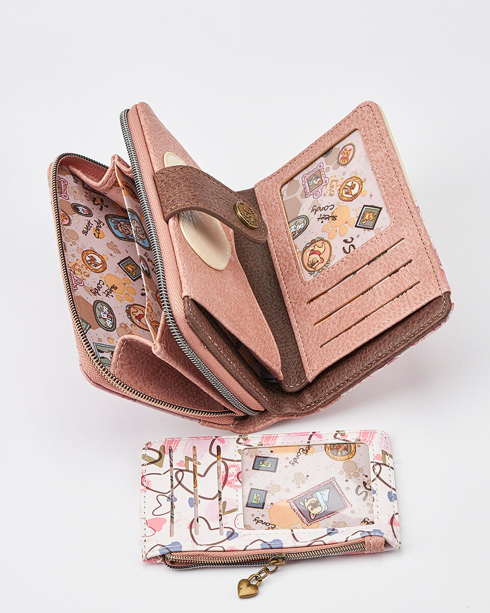 Γυναικείο Πορτοφόλι Sweet Candy με Ρομαντικό Μοτίβο και RFID Προστασία