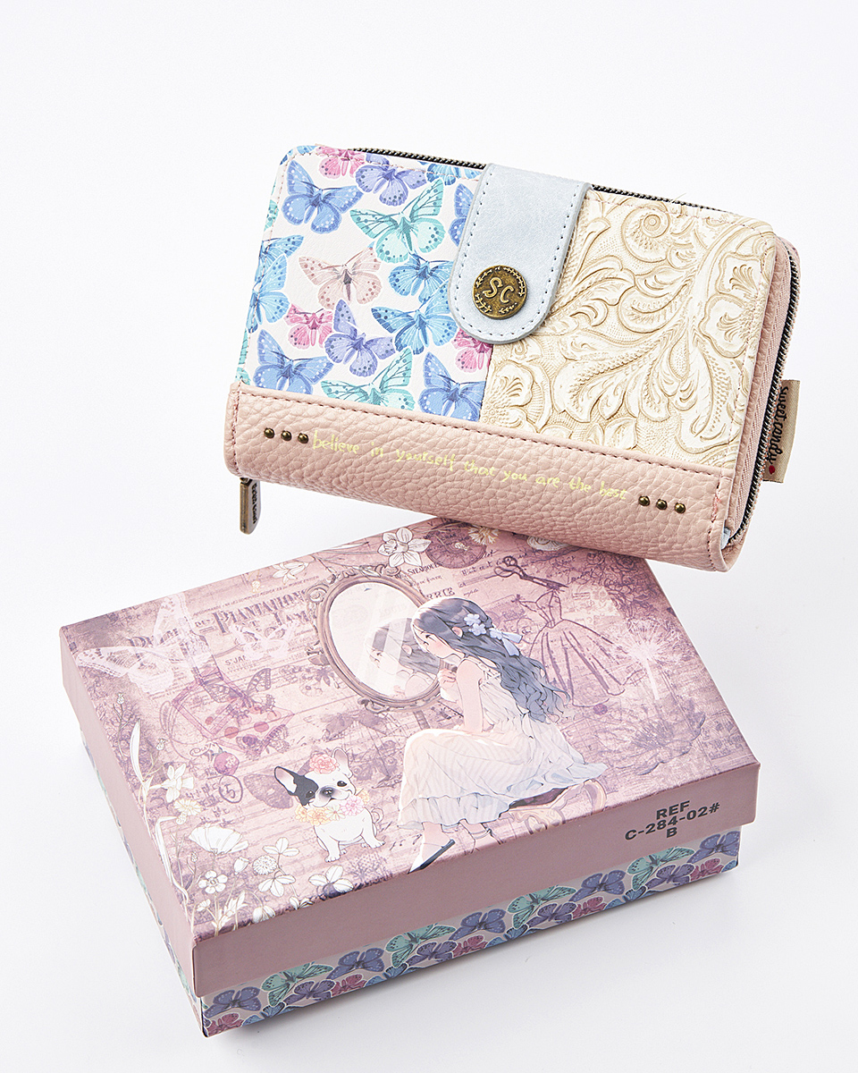 Sweet Candy Γυναικείο Πορτοφόλι με Καθρέφτη & Ρετρό Στυλ – Mirror Bloom