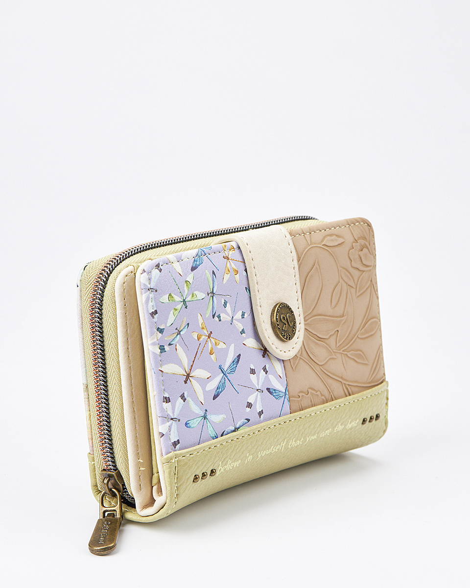 Sweet Candy Γυναικείο Πορτοφόλι με Μοτίβο Λεβάντα & Ρομαντική Καρδιά – Lavender Walk