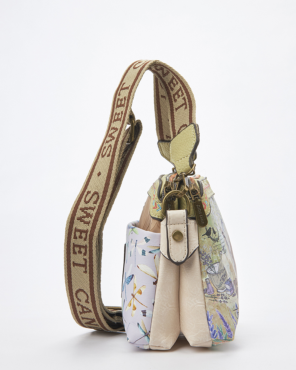 Sweet Candy Τσάντα με Μοτίβο Λεβάντα & Ρυθμιζόμενο Ιμάντα – Lavender Walk