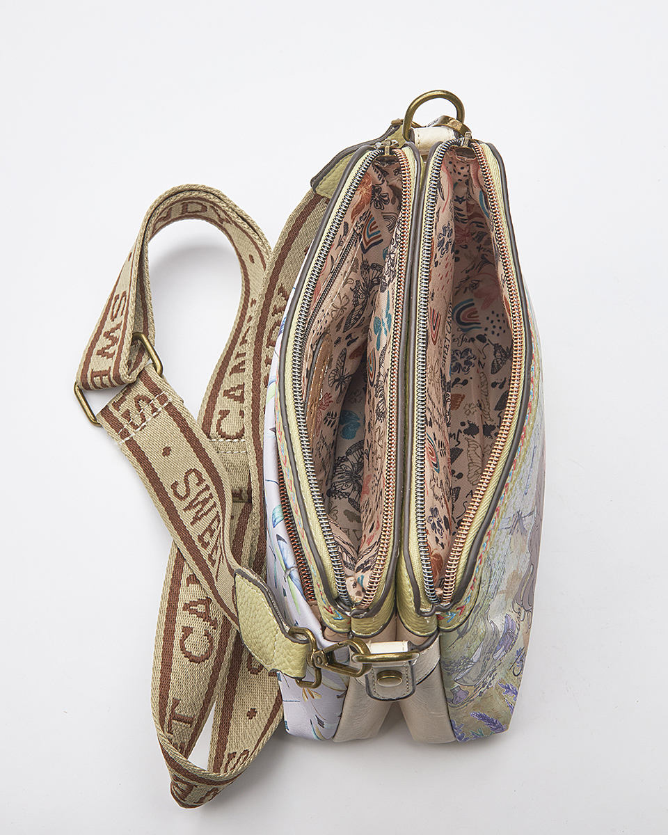 Sweet Candy Τσάντα με Μοτίβο Λεβάντα & Ρυθμιζόμενο Ιμάντα – Lavender Walk