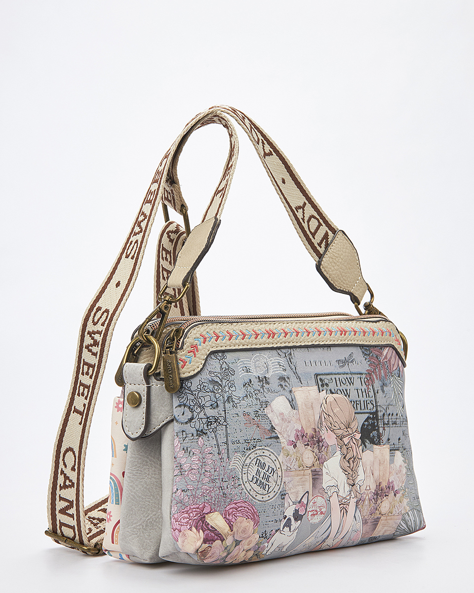 Sweet Candy Τσάντα με Ανάγλυφα Λουλούδια – Vintage Story