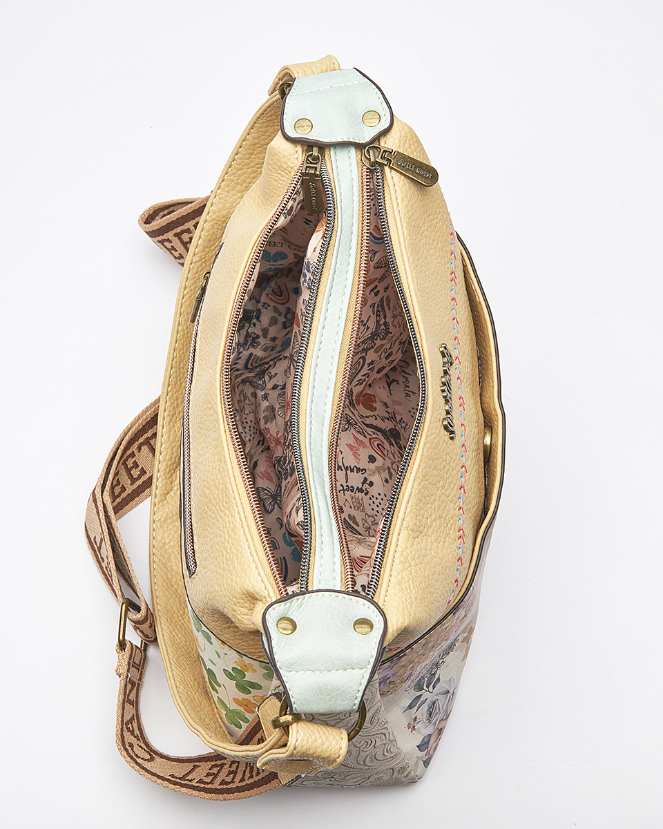 Sweet Candy Τσάντα Ώμου με Ρετρό Καθρέφτη & Θηλυκή Καμπύλη – Mirror Bloom