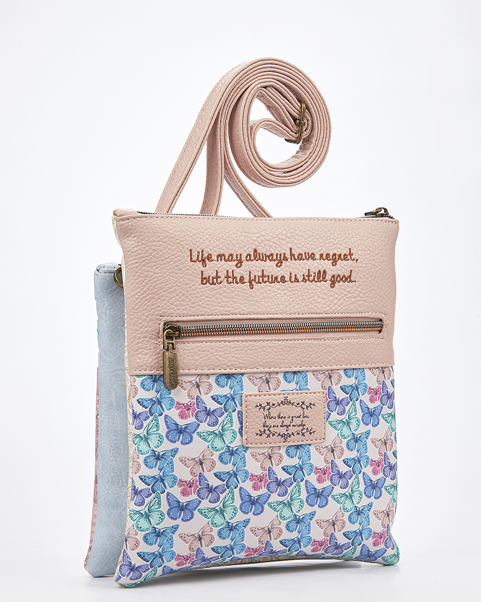 Sweet Candy Γυναικεία Τσάντα Ώμου-Χιαστί με Φερμουάρ – Mirror Bloom