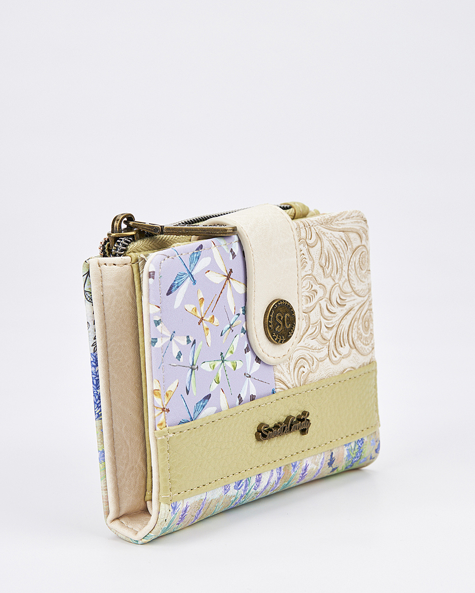 Sweet Candy Γυναικείο Πορτοφόλι με Μοτίβο Λεβάντας & Θήκες Οργάνωσης – Lavender Walk
