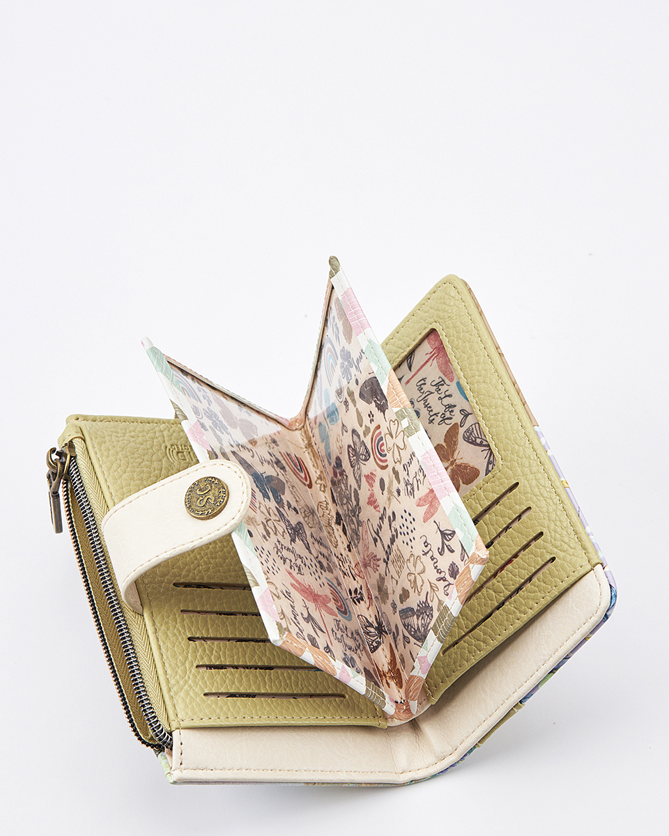 Sweet Candy Γυναικείο Πορτοφόλι με Μοτίβο Λεβάντα & Αναδιπλούμενη Θήκη – Lavender Walk