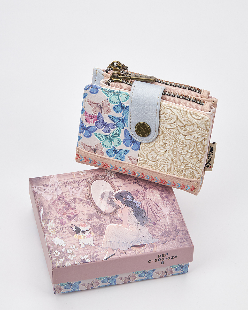Sweet Candy Γυναικείο Πορτοφόλι με Ρετρό Καθρέφτη & Μοναδική Αίσθηση – Mirror Bloom