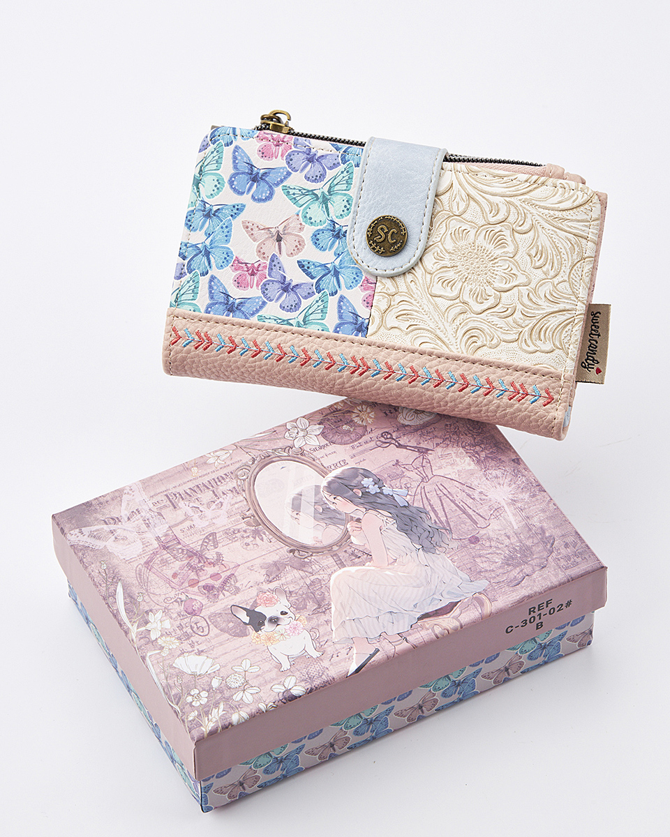 Sweet Candy Γυναικείο Πορτοφόλι με Ρετρό Καθρέφτη & Μοναδική Αίσθηση – Mirror Bloom