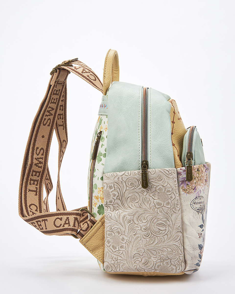 Sweet Candy Γυναικείο Σακίδιο Πλάτης με Κεντημένο Σχέδιο – Floral Whisper