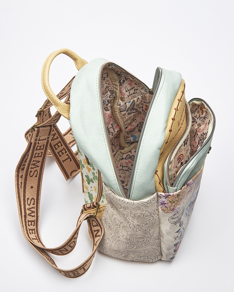 Sweet Candy Γυναικείο Σακίδιο Πλάτης με Κεντημένο Σχέδιο – Floral Whisper