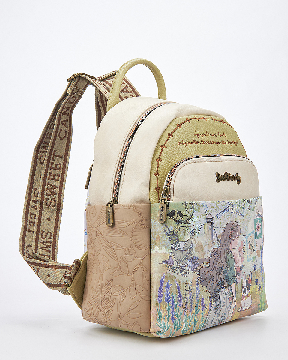 Sweet Candy Γυναικείο Σακίδιο Πλάτης με Κεντημένο Σχέδιο – Lavender Walk