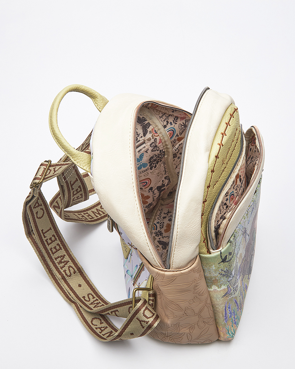 Sweet Candy Γυναικείο Σακίδιο Πλάτης με Κεντημένο Σχέδιο – Lavender Walk