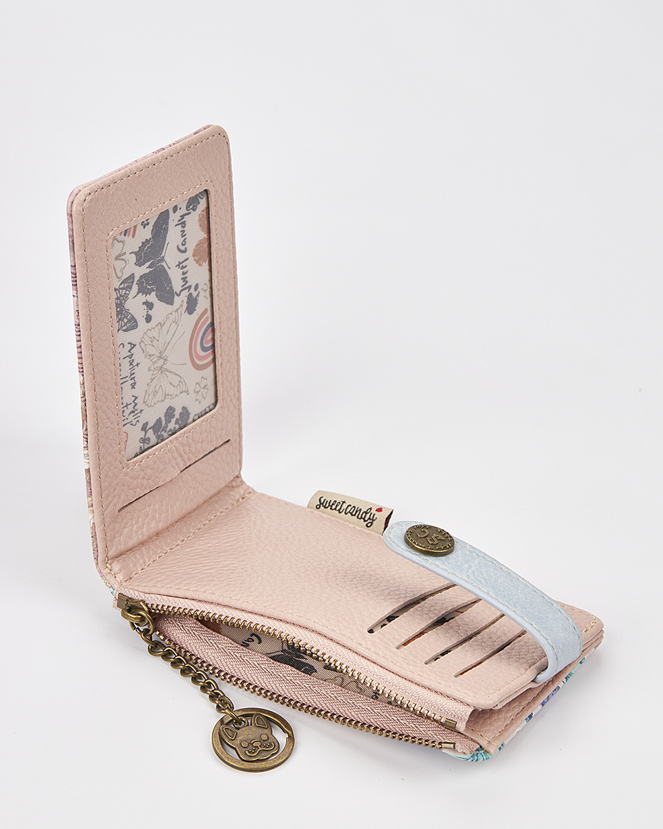 Sweet Candy Γυναικείο Πορτοφόλι με Καθρέφτη και Μίνι Αλυσίδα – Mirror Bloom