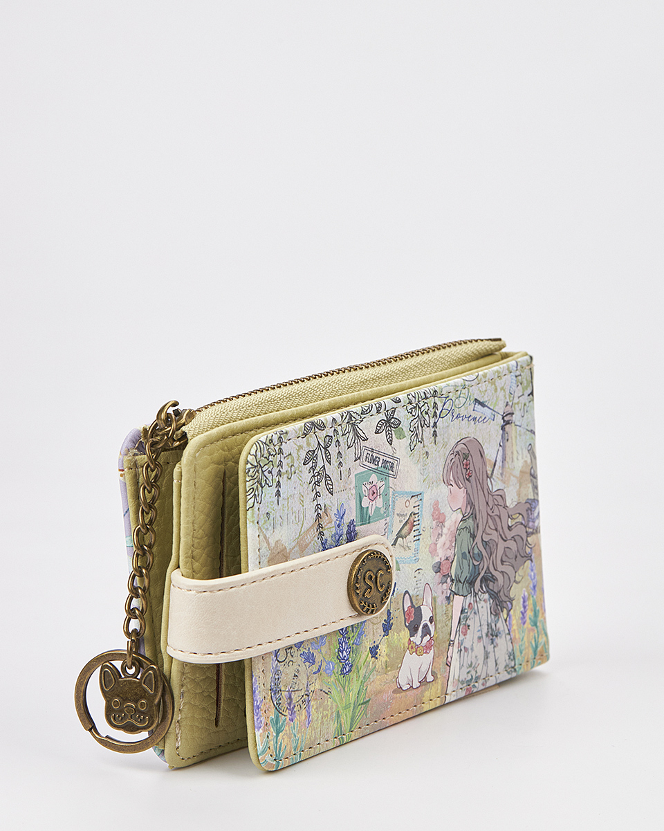 Sweet Candy Γυναικείο Πορτοφόλι με Μοτίβο Λεβάντα και Καρτελοθήκη – Lavender Walk