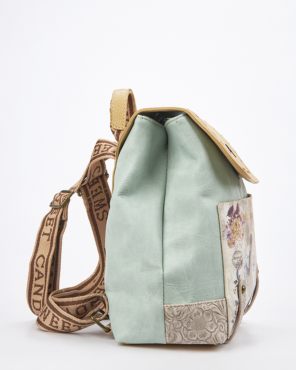 Sweet Candy Γυναικείο Σακίδιο Πλάτης με Ρετρό Κεντήματα – Floral Whisper