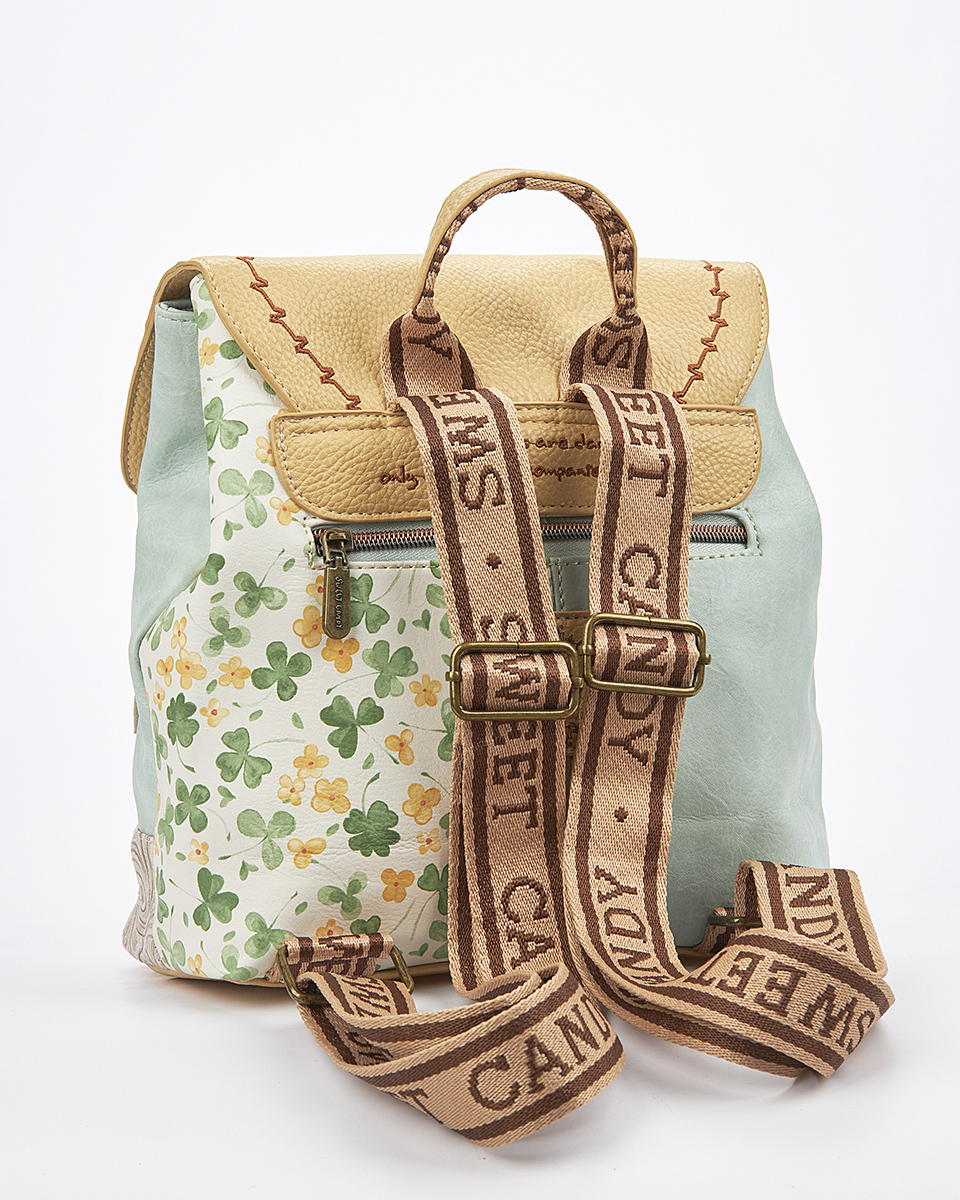 Sweet Candy Γυναικείο Σακίδιο Πλάτης με Ρετρό Κεντήματα – Floral Whisper