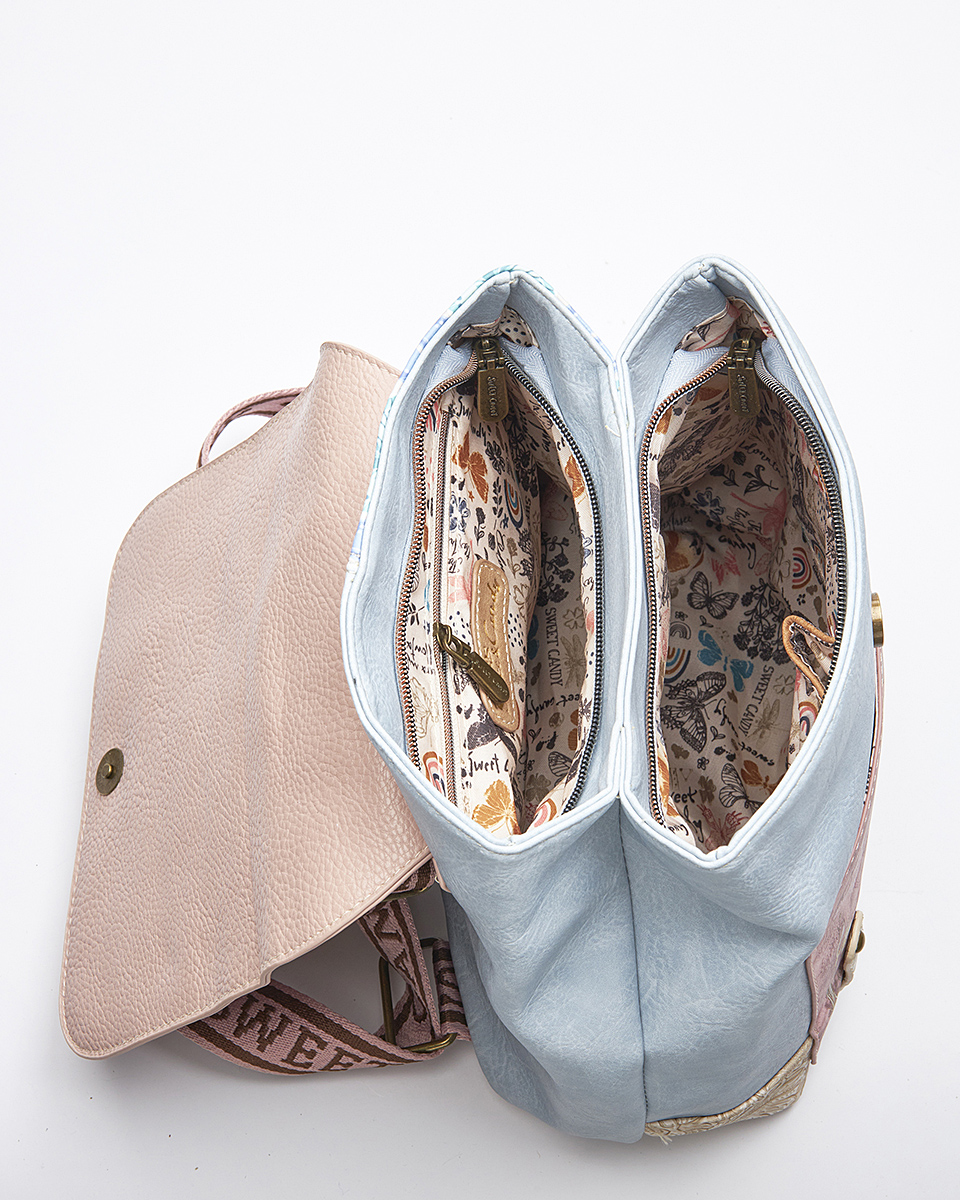 Sweet Candy Γυναικείο Σακίδιο Πλάτης με Ρετρό Κεντήματα – Mirror Bloom