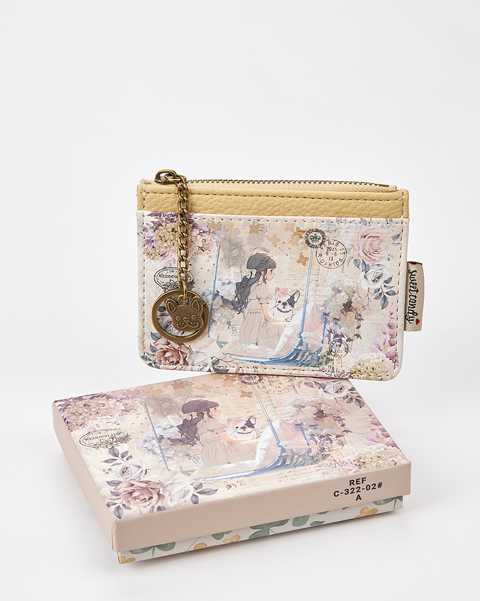 Sweet Candy Γυναικείο Πορτοφόλι με Floral Μπρελόκ και Ρομαντική Αίσθηση – Floral Whisper