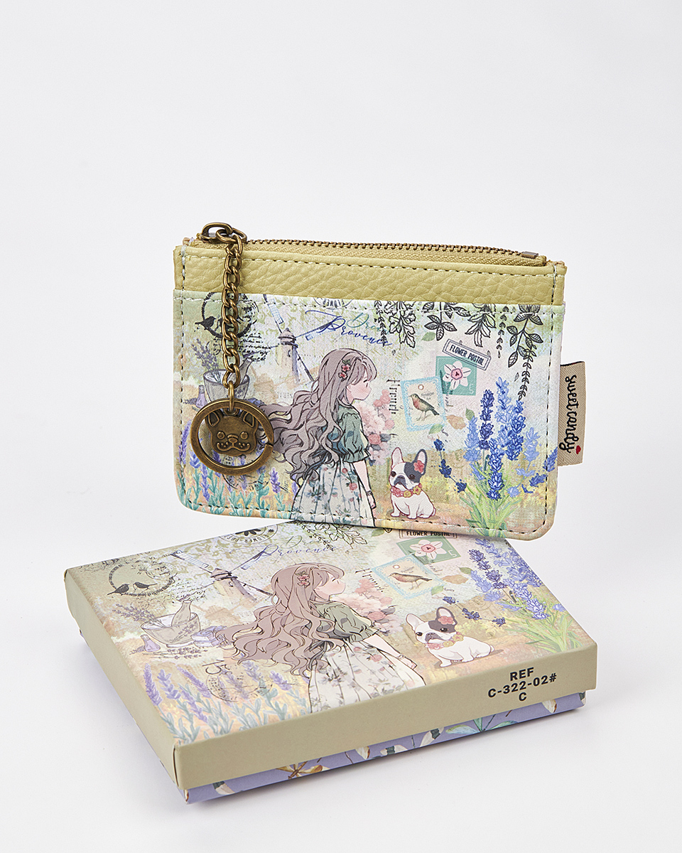 Sweet Candy Γυναικείο Πορτοφόλι με Μοτίβο Λεβάντα και Mini Organizer – Lavender Walk