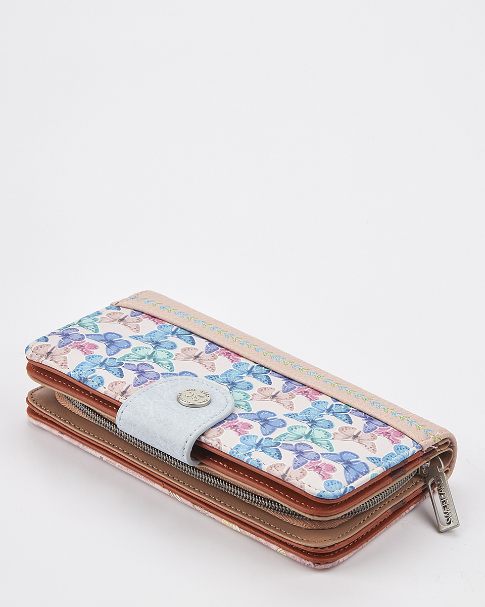 Sweet Candy Γυναικείο Πορτοφόλι με Ρετρό Καθρέφτη και Ρομαντική Υφή – Mirror Bloom