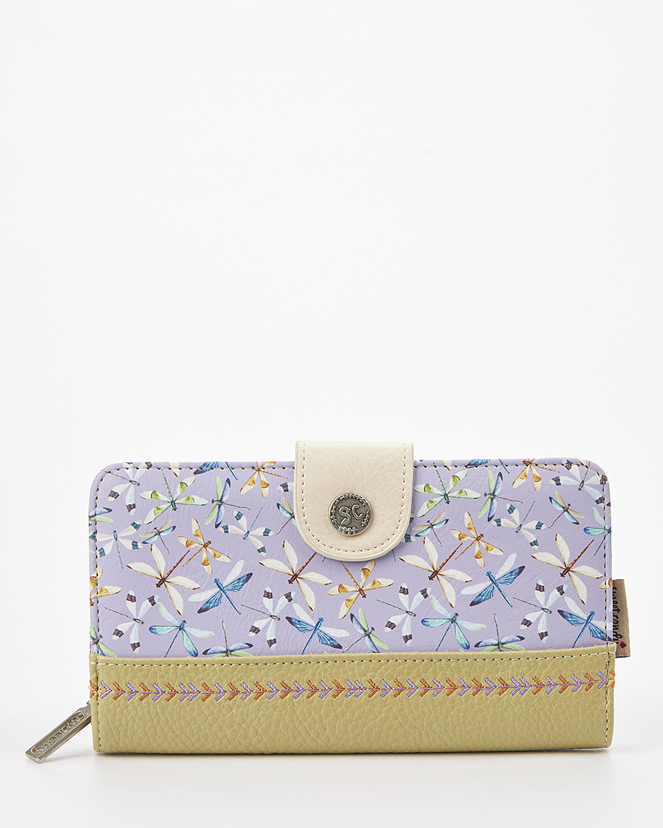 Sweet Candy Γυναικείο Πορτοφόλι με Μοτίβο Λεβάντα και Organizer Design – Lavender Walk