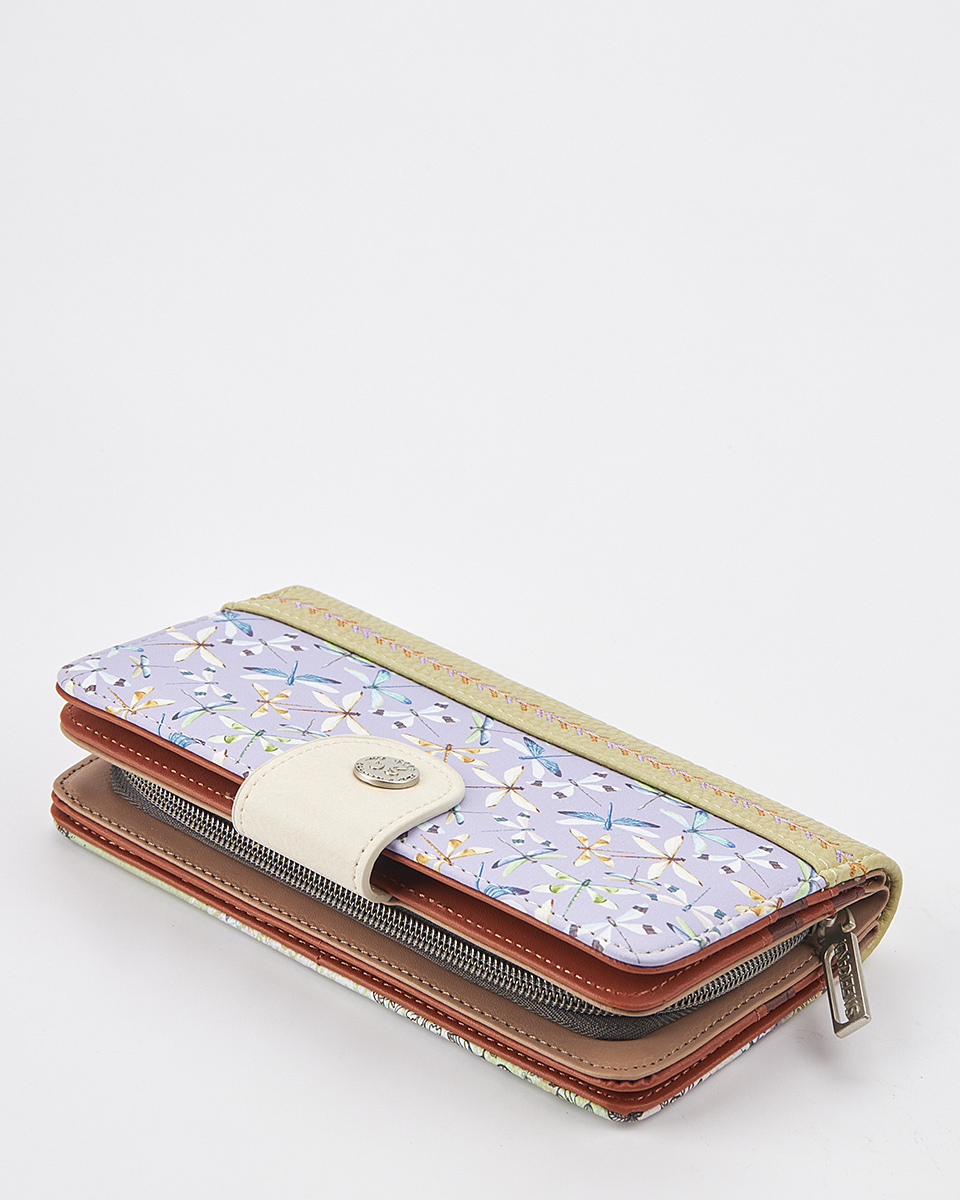 Sweet Candy Γυναικείο Πορτοφόλι με Μοτίβο Λεβάντα και Organizer Design – Lavender Walk