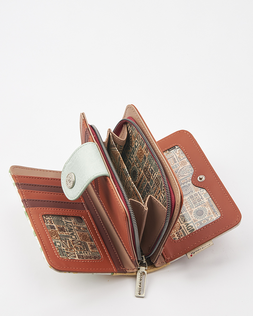 Sweet Candy Γυναικείο Πορτοφόλι με Floral Μοτίβο και Εξωτερικό Φερμουάρ – Floral Whisper