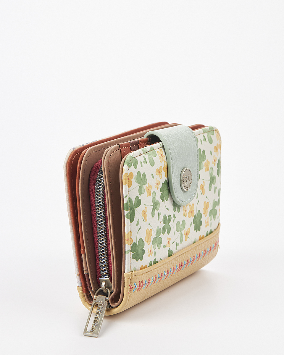 Sweet Candy Γυναικείο Πορτοφόλι με Floral Μοτίβο και Εξωτερικό Φερμουάρ – Floral Whisper