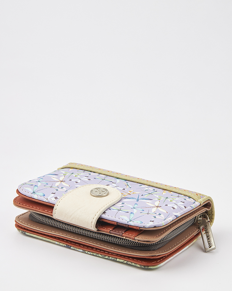 Sweet Candy Γυναικείο Πορτοφόλι με Μοτίβο Λεβάντας και Ρετρό Υφή – Lavender Walk